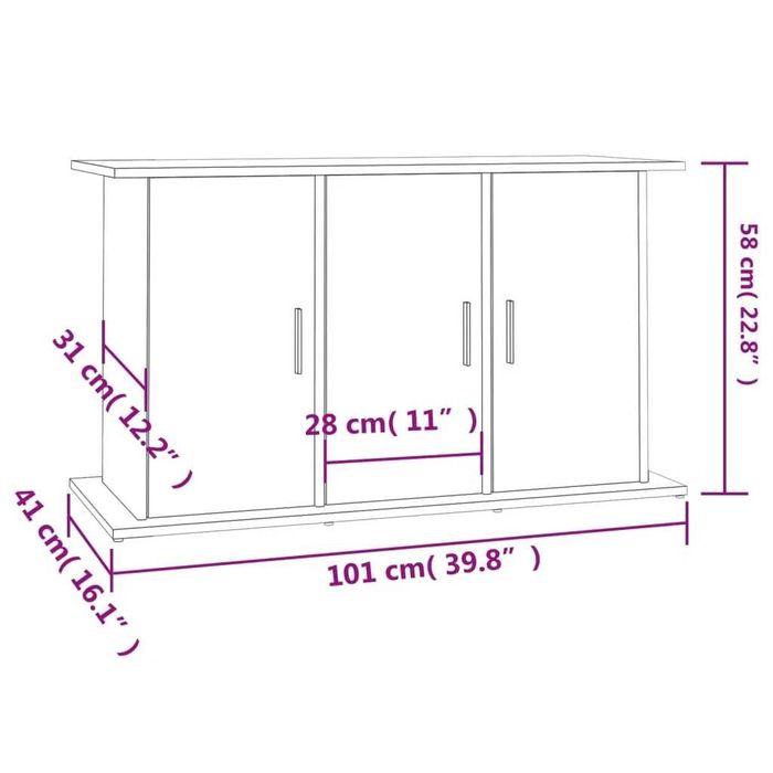 Szafka pod akwarium, biała, 101x41x58 cm
