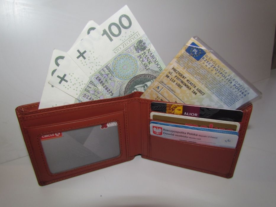 32 sztuki Męski Portfel banknotówka na karty Płaski Ceglasta skóra