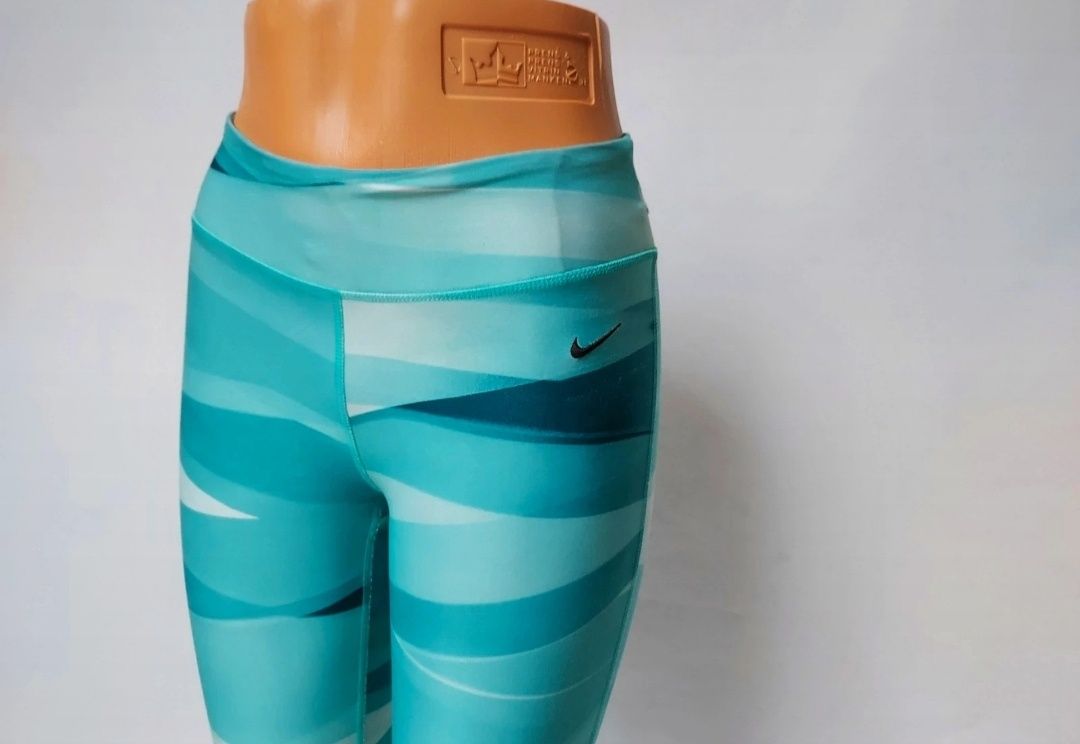 Legginsy turkusowe wzorzyste Nike dry fit XS 34