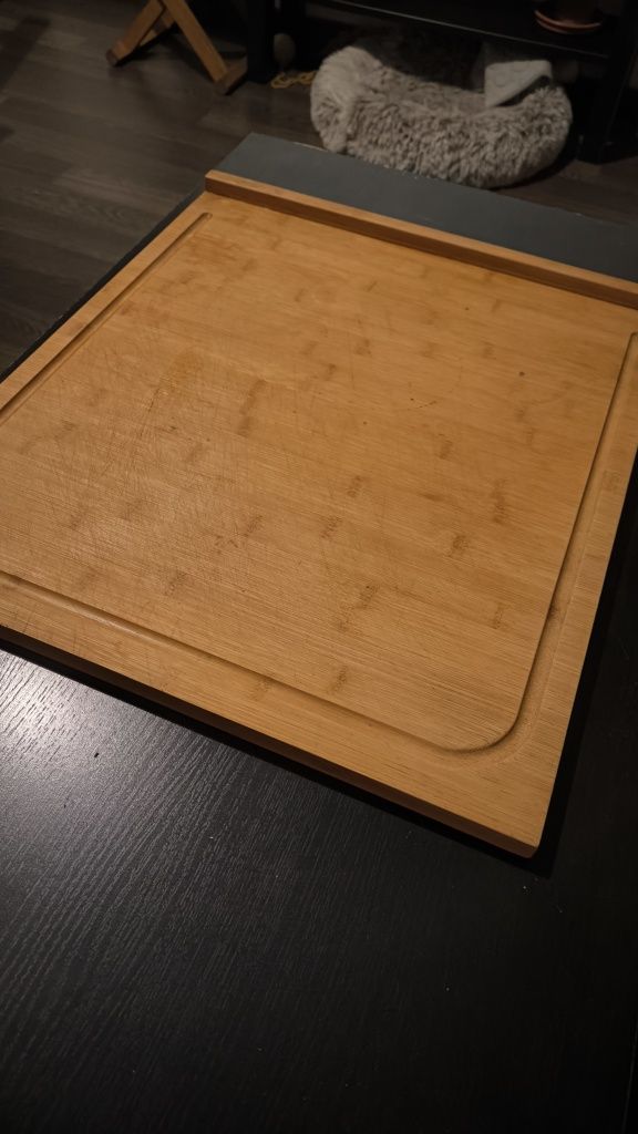 Tábua de cortar madeira bambu 53x46cm