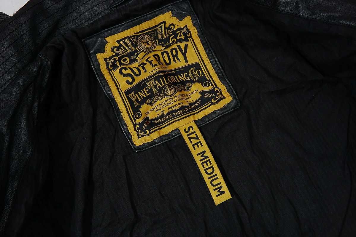 SUPERDRY 1600zł David Beckham SLIM S/M/L kurtka skórzana skóra czarna