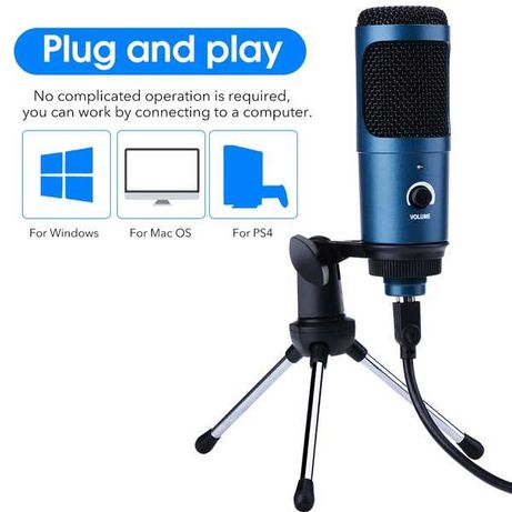 Microfone condensador karaoke, PC, estúdio, streaming youtube tiktok
