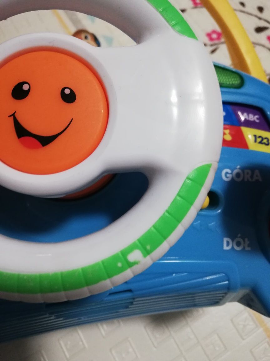 Kierownica fisher Price i akwarium z rybką i z piłeczkami