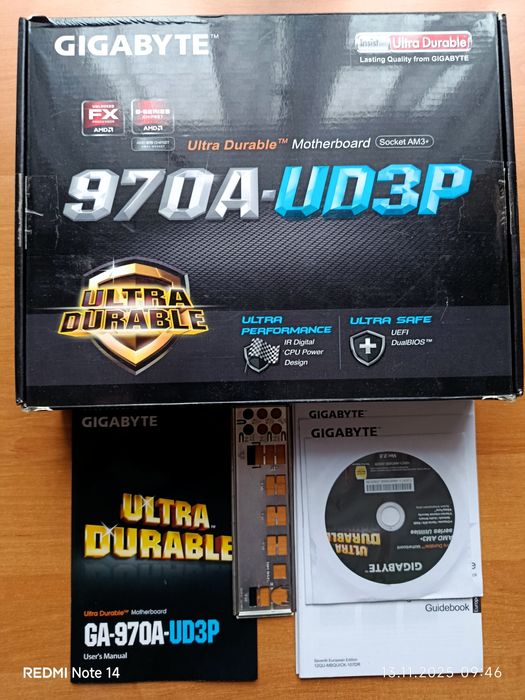 Материнку Gigabyte Ga 970A та ОЗУ 16 gb 4 по 4gb із процесором FX 8150