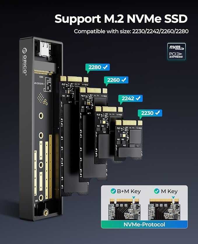 Orico m.2 nvme zewnętrzna obudowa adapter 10 gbps