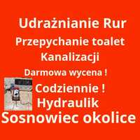 Przetkanie udrażnianie rur kanalizacyjnych Hydraulik Awaria Montaże