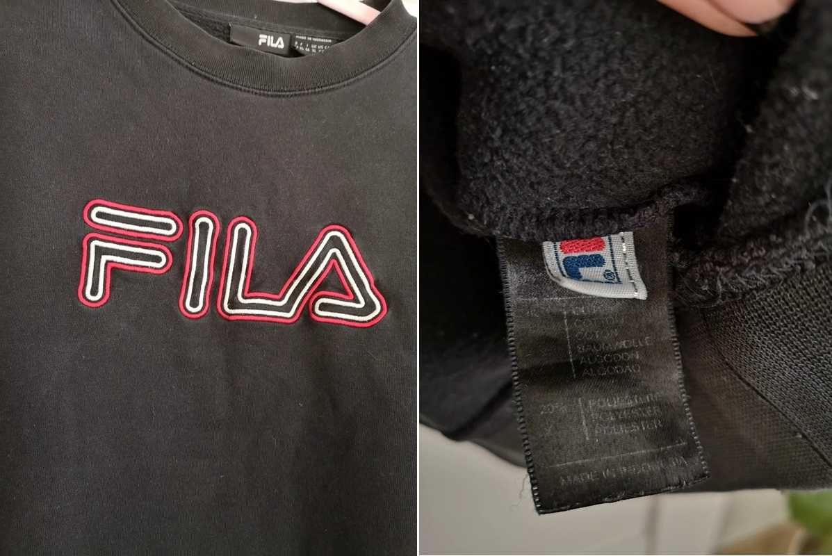 Fila granatowa bluza oversize 90s oldschool vintage XL