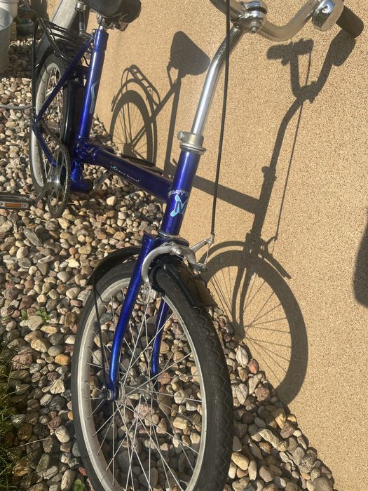 Granatowy Rower Składany Składak PRL Sprawny