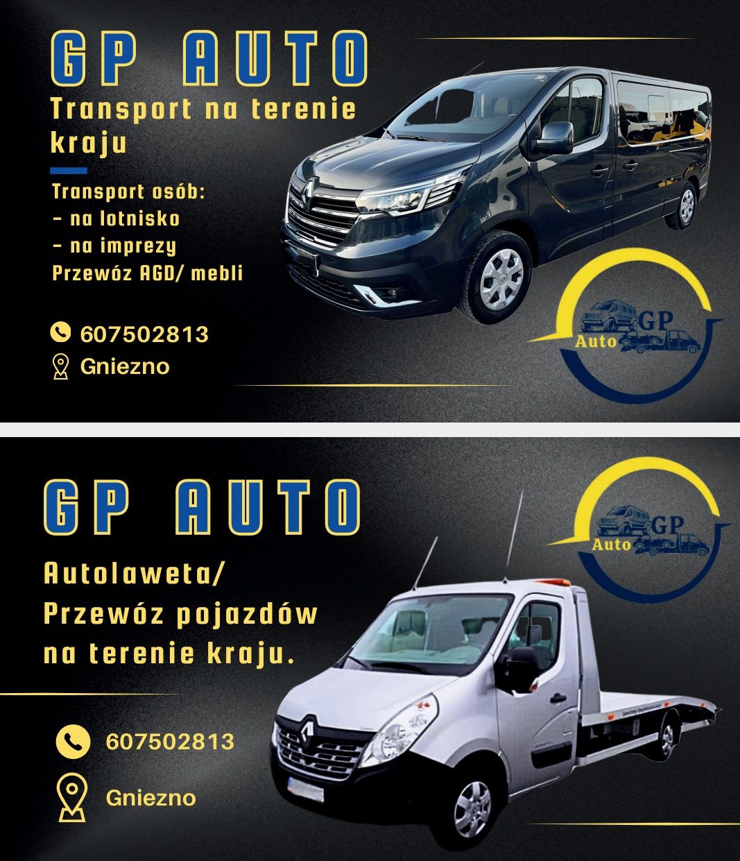 Bus-Auto laweta, transport osób, rzeczy, pojazdów