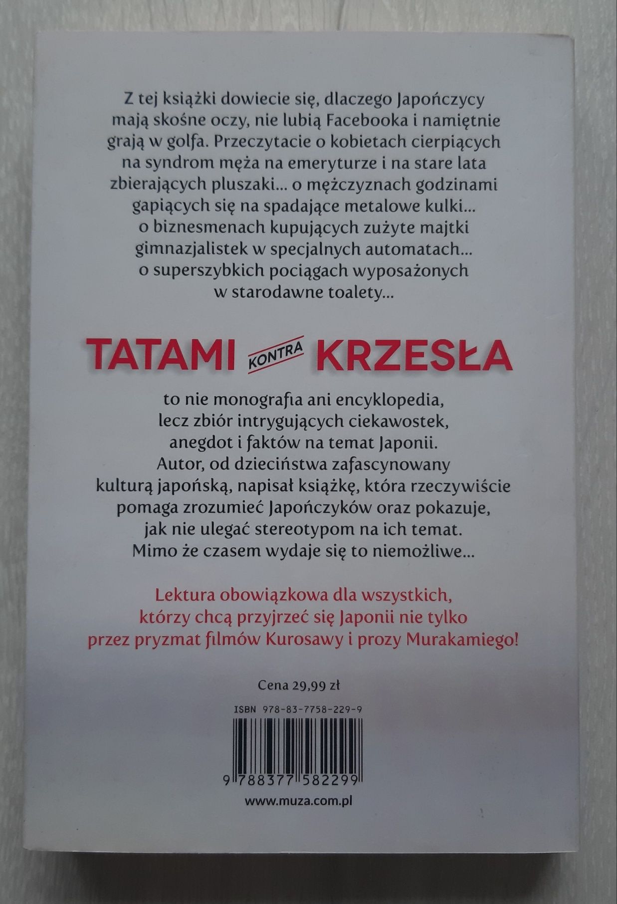 Książka 'Tatami kontra krzesła' Rafał Tomański