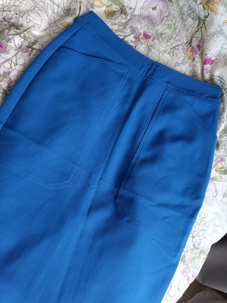 Reserved 34 XS chabrowa spódnica niebieska midi