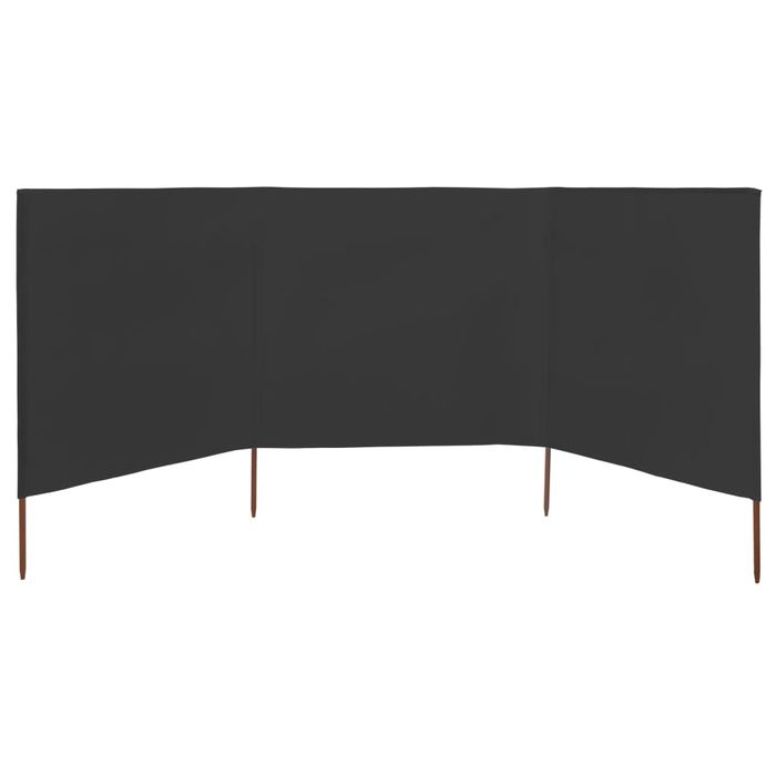 vidaXL Parawan 3-skrzydłowy z tkaniny, 400 x 120 cm, antracytowy