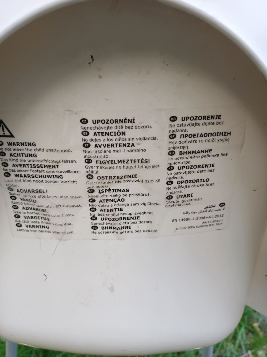 Krzesełko IKEA Antilop do karmienia, do jedzenia białe dostawka stołu
