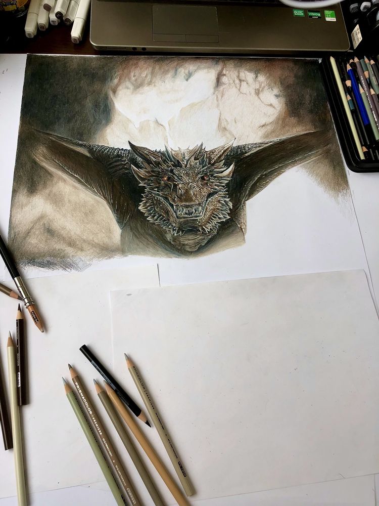 Картина «Дім Дракона», «Годзилла», ручна робота