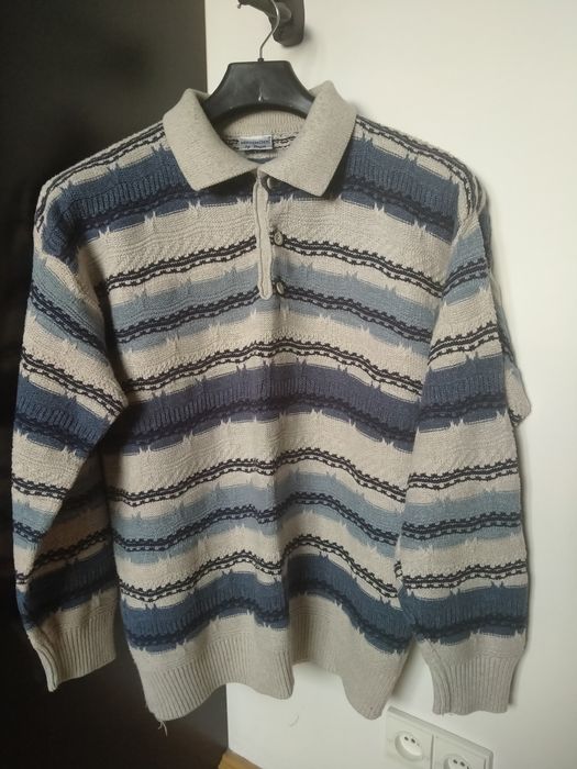 Sweter męski z kołnierzykiem polo XXL True Vintage