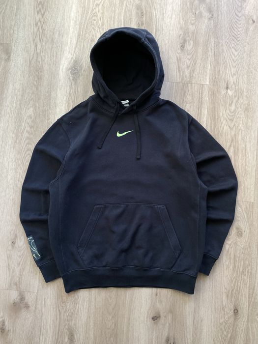 Nike худі чорне, черное худи найк оверсайз, зипка найк