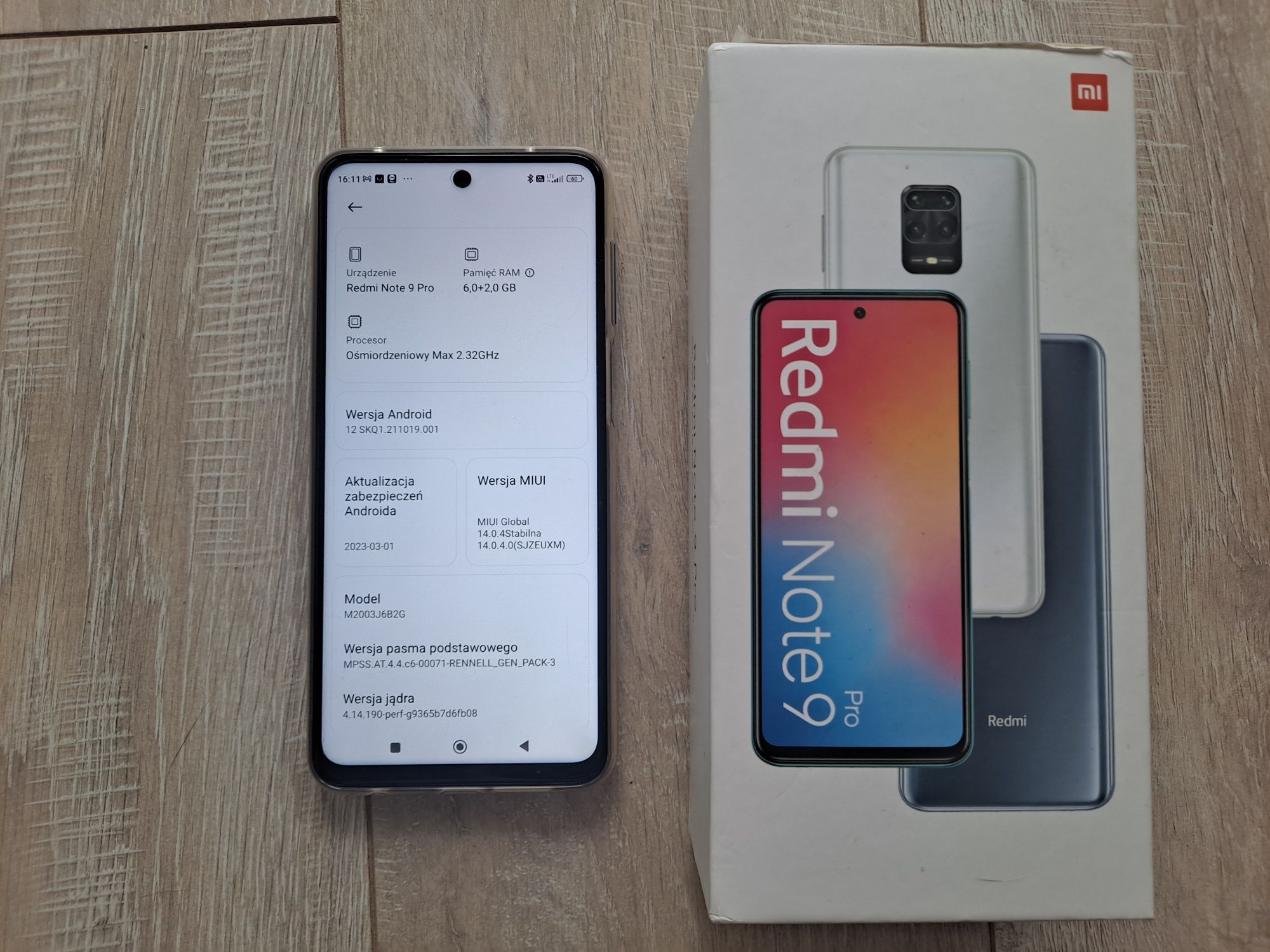 Smartfon Xiaomi Redmi Note 9 PRO 6/128G, biały, bdb, folia, akcesoria.