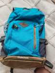 Trekking Plecak decathlon quechua turkusowy z osłoną deszczową