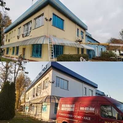 Malowanie natryskowe elewacji, wnętrz