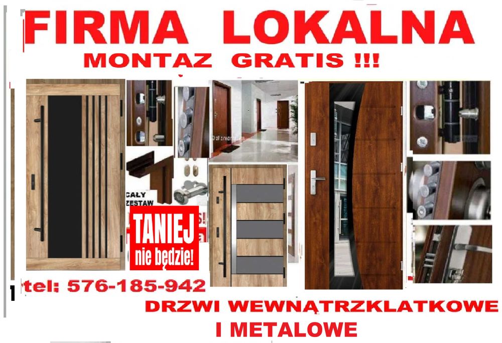 Drzwi zewnętrzne wejściowe ,akustyczne z montażem ANTYWŁAMANIOWE