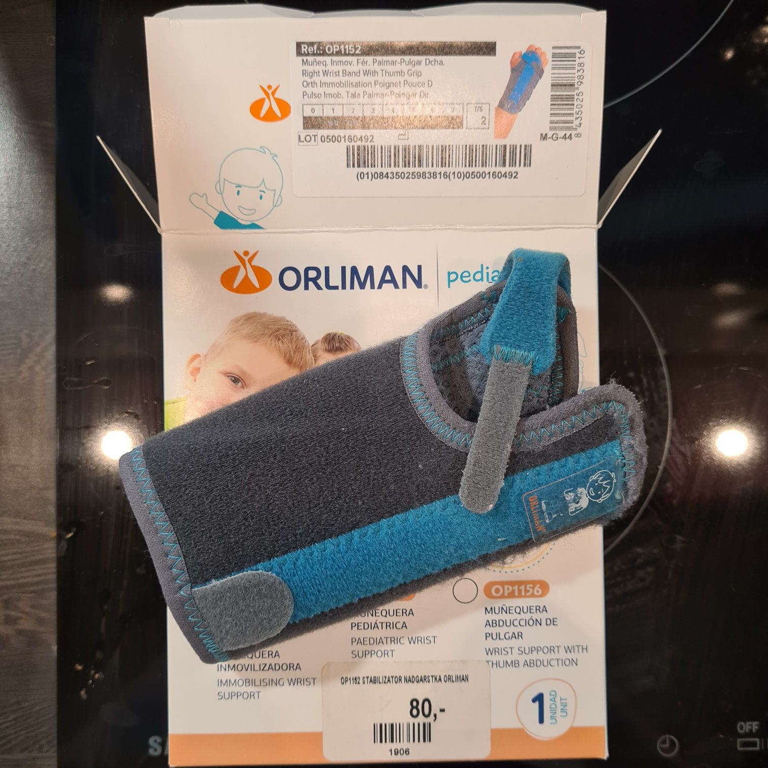 Orliman pediatric orteza na nadgarstek prawy model OP1152