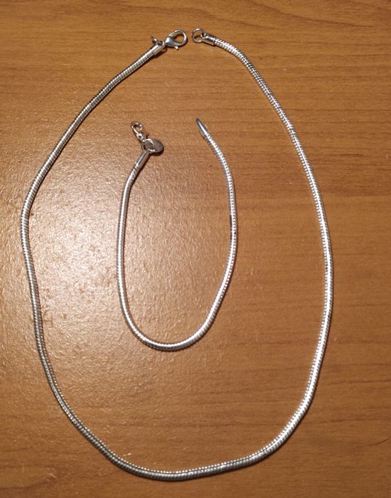 Серебряный набор,жгут и браслет