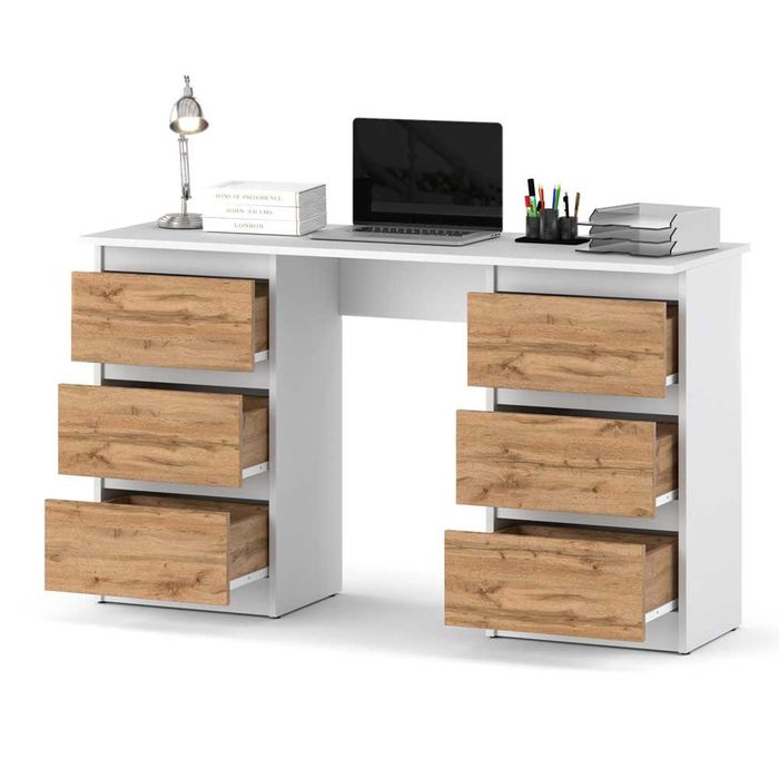 Biurko Szkolne Komputerowe Do Biura Ofi 120cm Nowoczesne 6 Szuflad