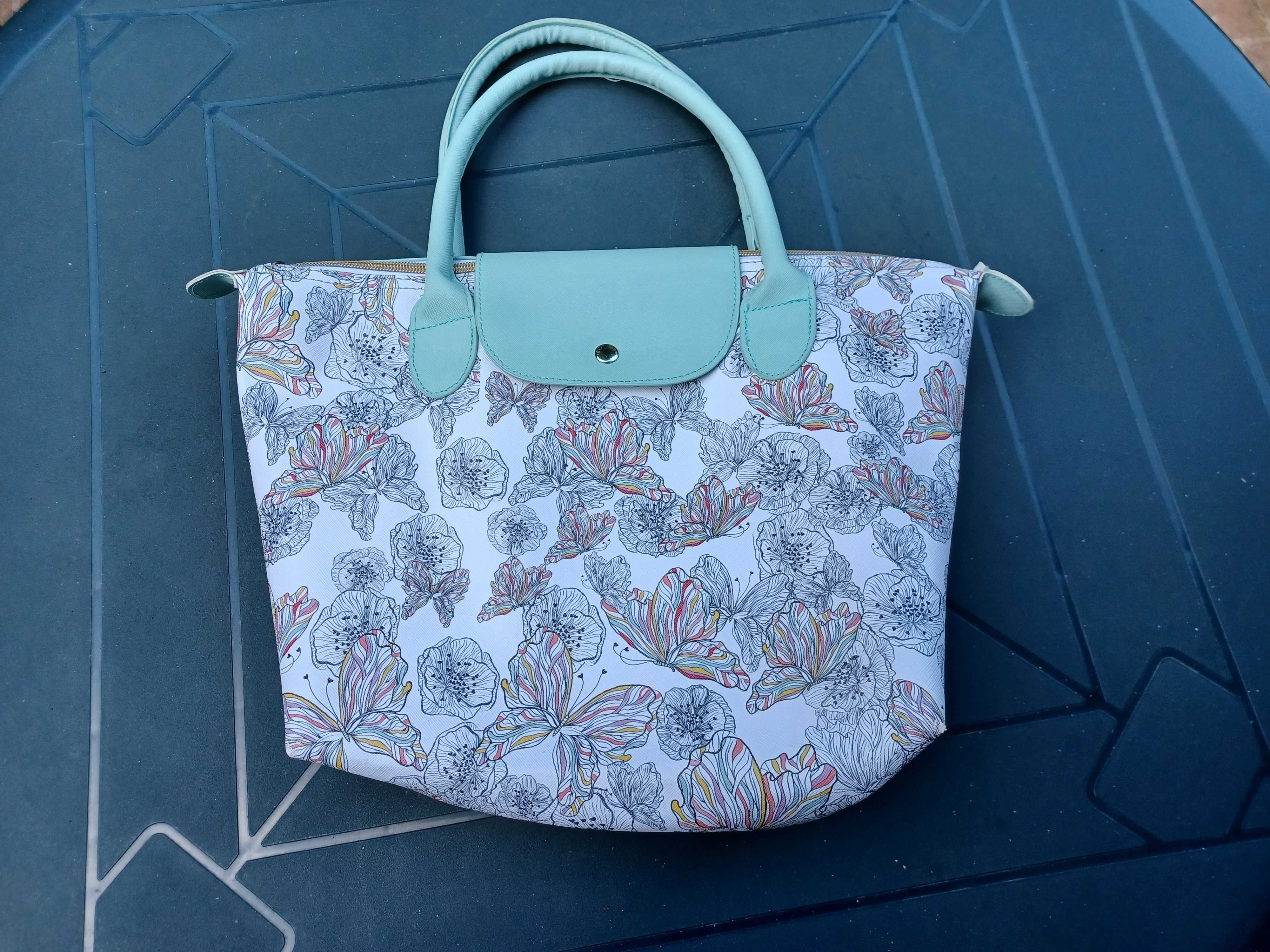 Damska torba typu shopper z kwiatowym wzorem - Turnowsky