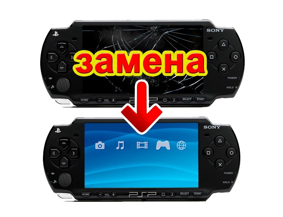 Замена экрана, дисплея на Sony PSP в Киеве. Быстро качественно надежно