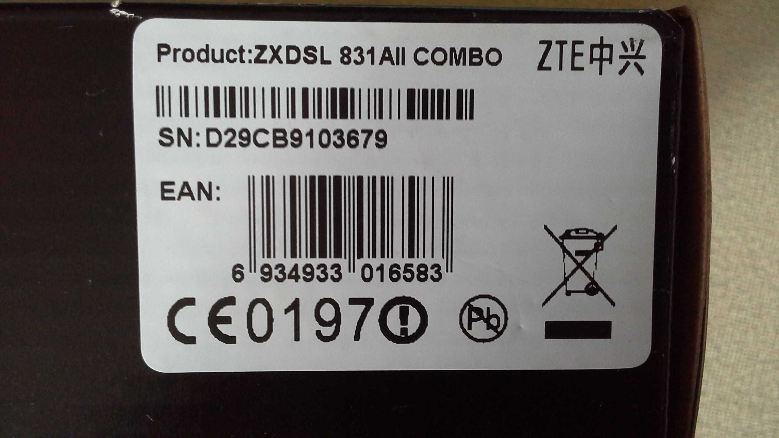 Router Combo ZTE Orange ZXDSL 831 All Combo kompletny zestaw
