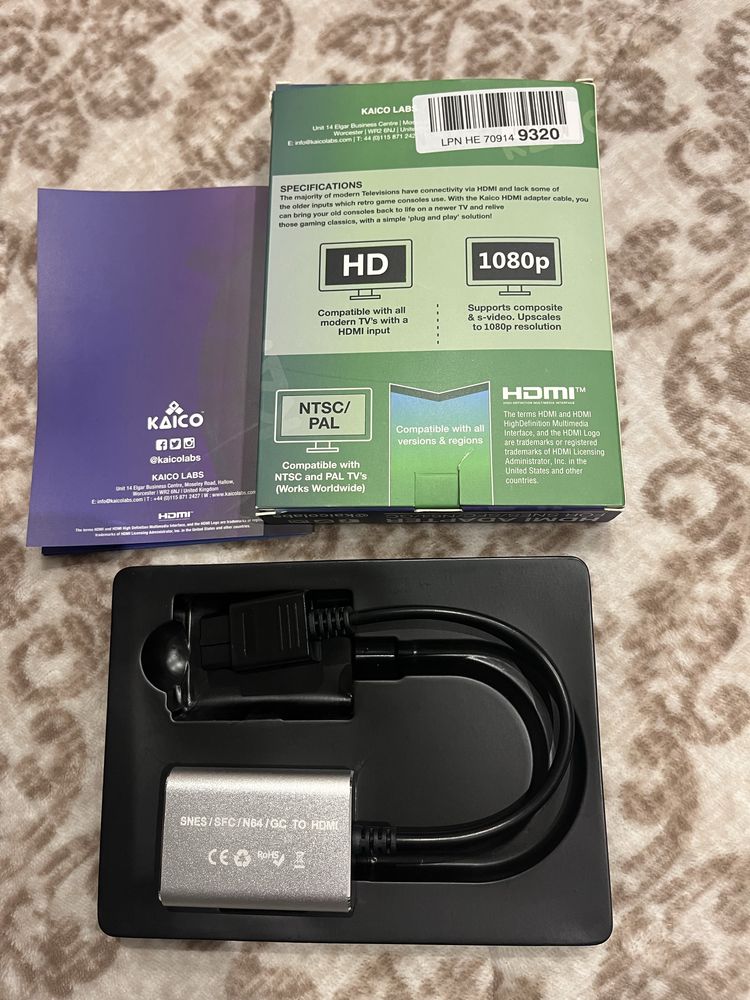 Hdmi adaptador Kaico para SNES/SFC/N64/GC
