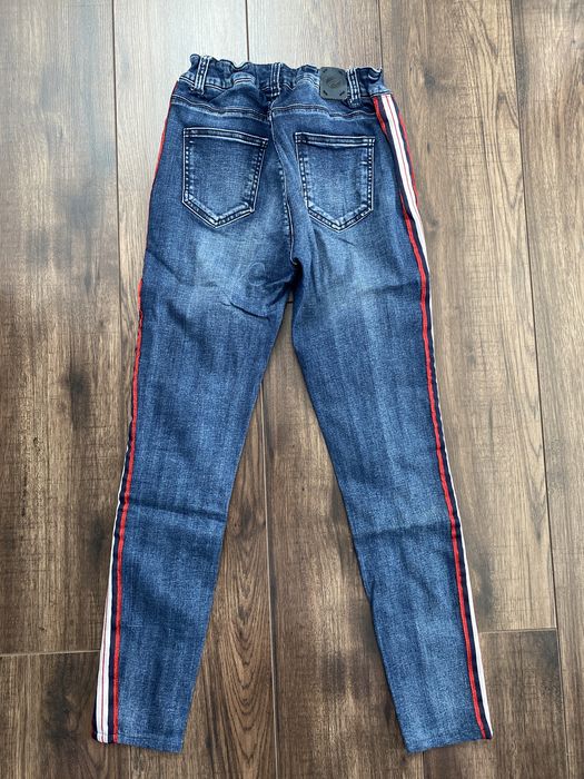 Jeansy skinny z ozdobnymi lampasami W29 FB Sister