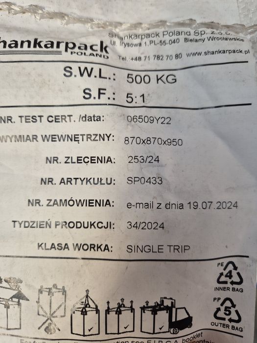 Worki big bag 500kg