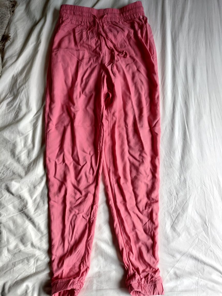 Spodnie dziewczęce damskie XXS 32 cieńkie różowe pumpy tally weijl