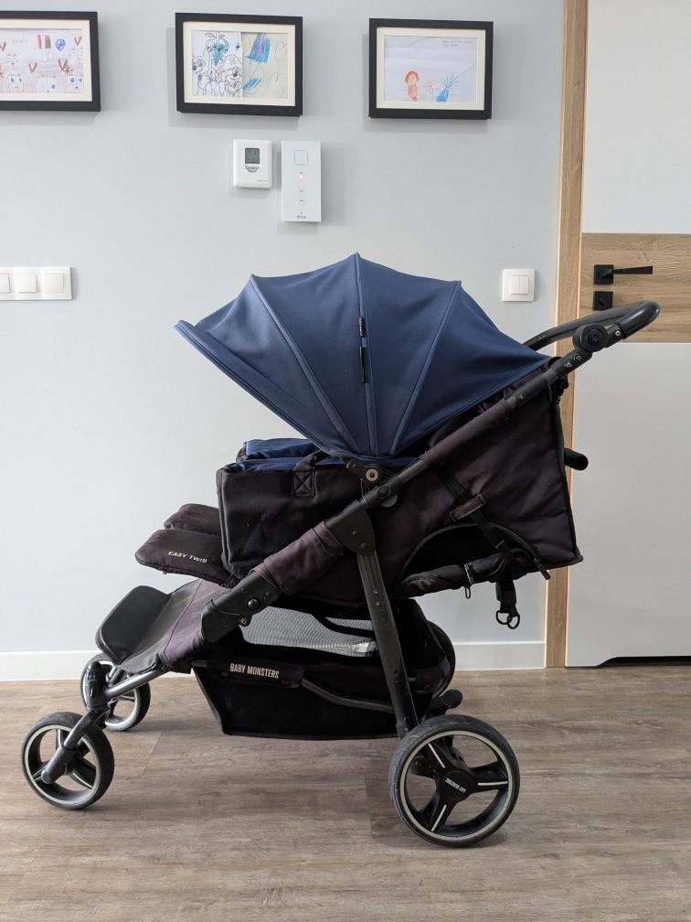 Wózek bliźniaczy Baby Monsters Easy Twin z gondolami