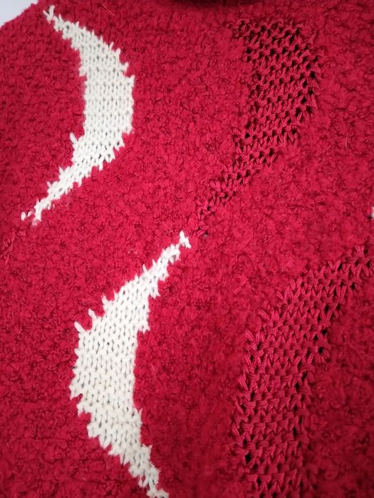 Ciepły gruby czerwony sweter golf damski r. 38 vintage retro