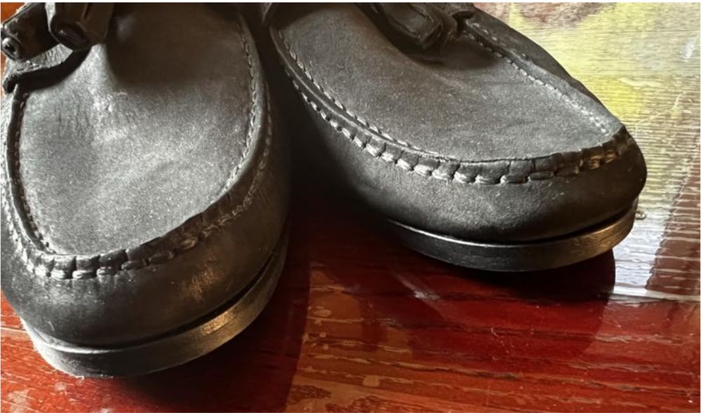 Чоловічі туфлі лофери з натурального нубуку