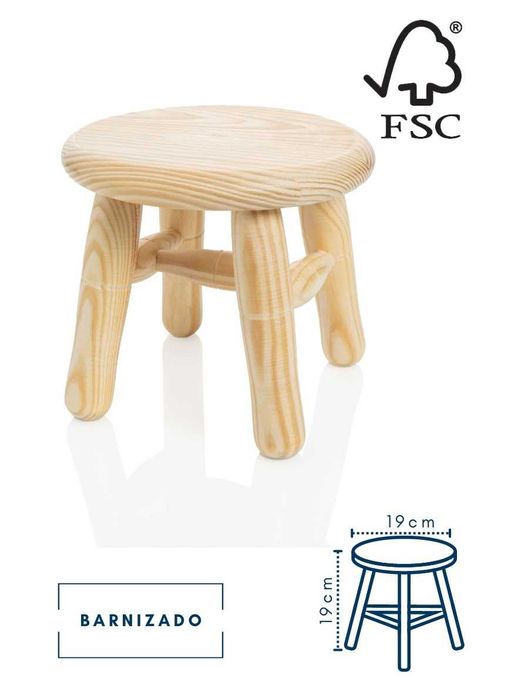 Vendo banco torneado de criança novo, em madeira de pinho