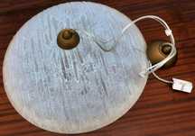 Candeeiro de Tecto tipo Grande Prato de Vidro Gelado Opalescente