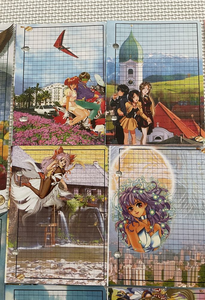 Kolekcjonerskie karteczki do segregatora lata 90 anime manga