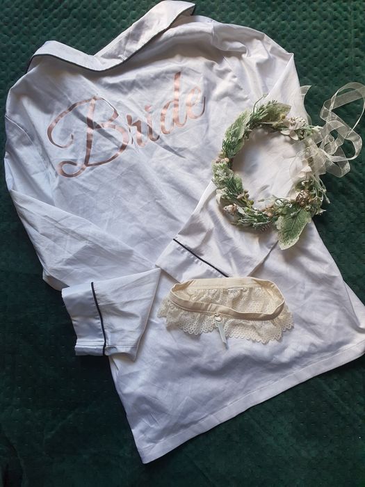 Zestaw wieczór Panieński, Panna Młoda, Bride, wianek, piżama,