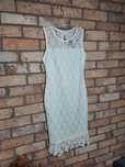 Elegancka sukienka z koronki midi, na wesele chrzciny komunie XL 42 14