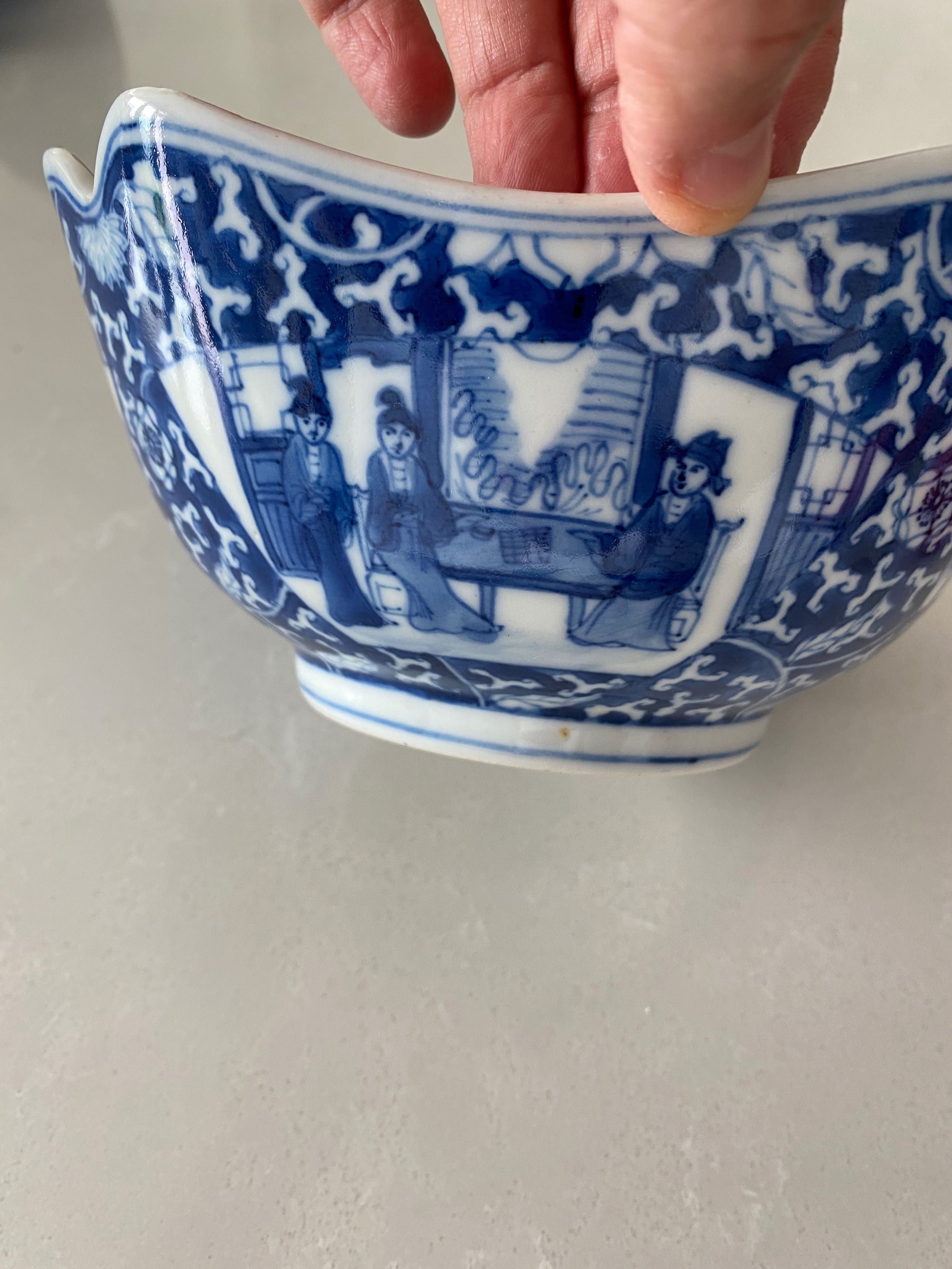 Jarra com tampa e taça de louça chinesa