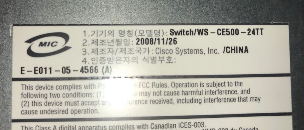 Коммутатор Cisco WS-CE500-24TT