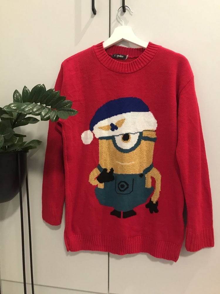 Sweter świąteczny minionek, święta Bożego narodzenia