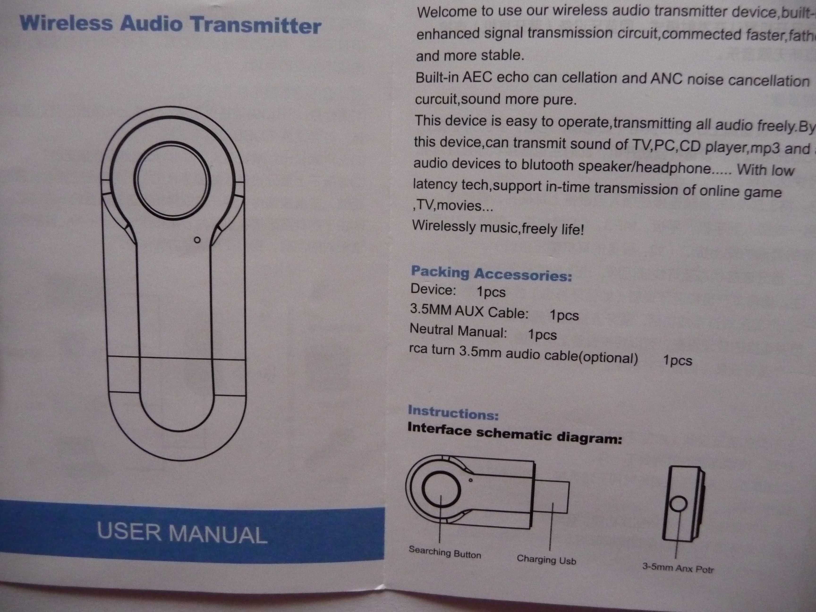 Bluetooth трансмітер BTtransmitter