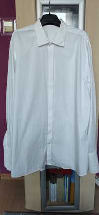Koszula męska klasyczna biała na spinki XXL