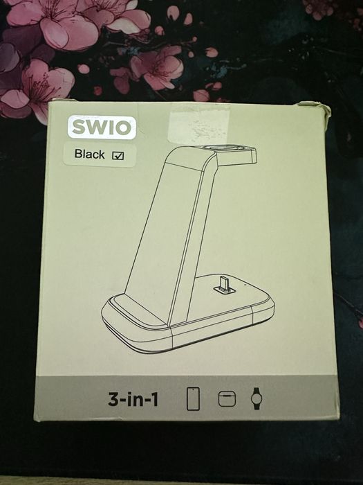 Ladowarka do zegarka telefonu i sluchawek 3w1
