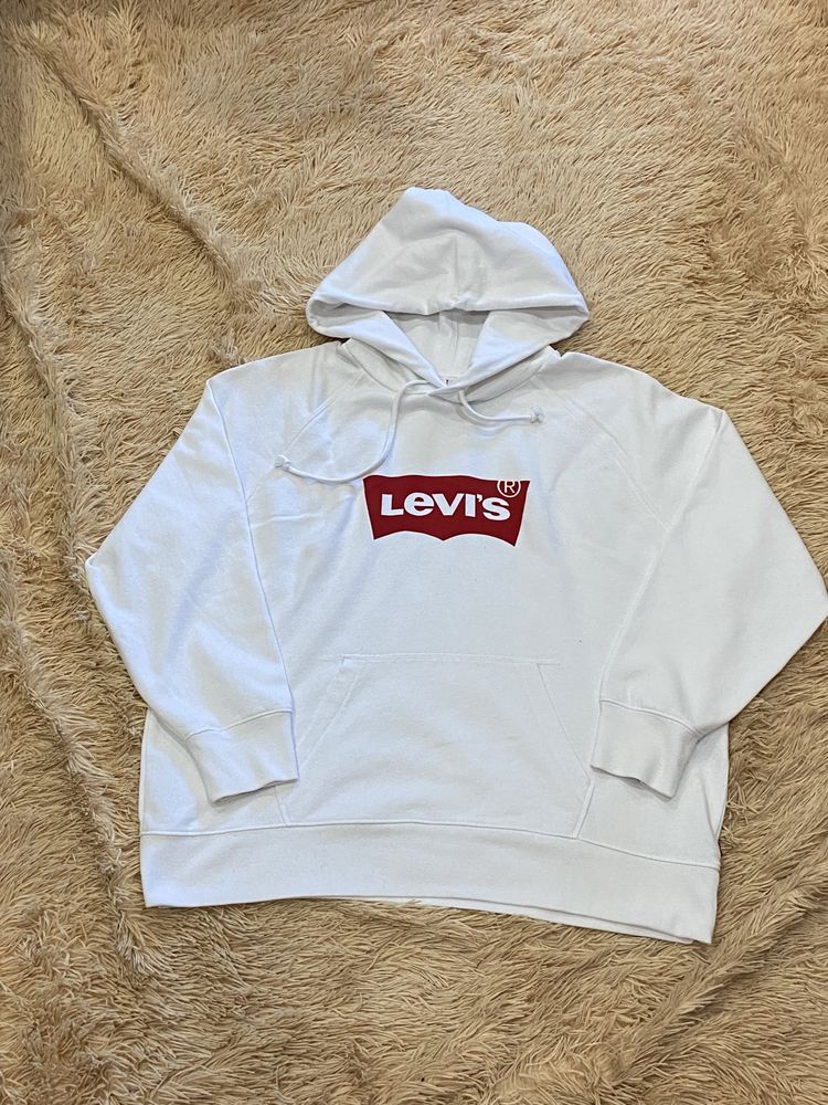 Белая кофта худи levis левис левайс оригинал big logo