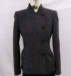 Armani Collezioni wełniana marynarka w pepitkę taliowana vintage retro